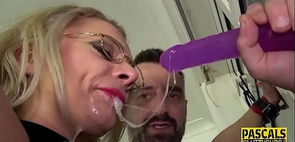  Bound blonde milf sub gets pounded